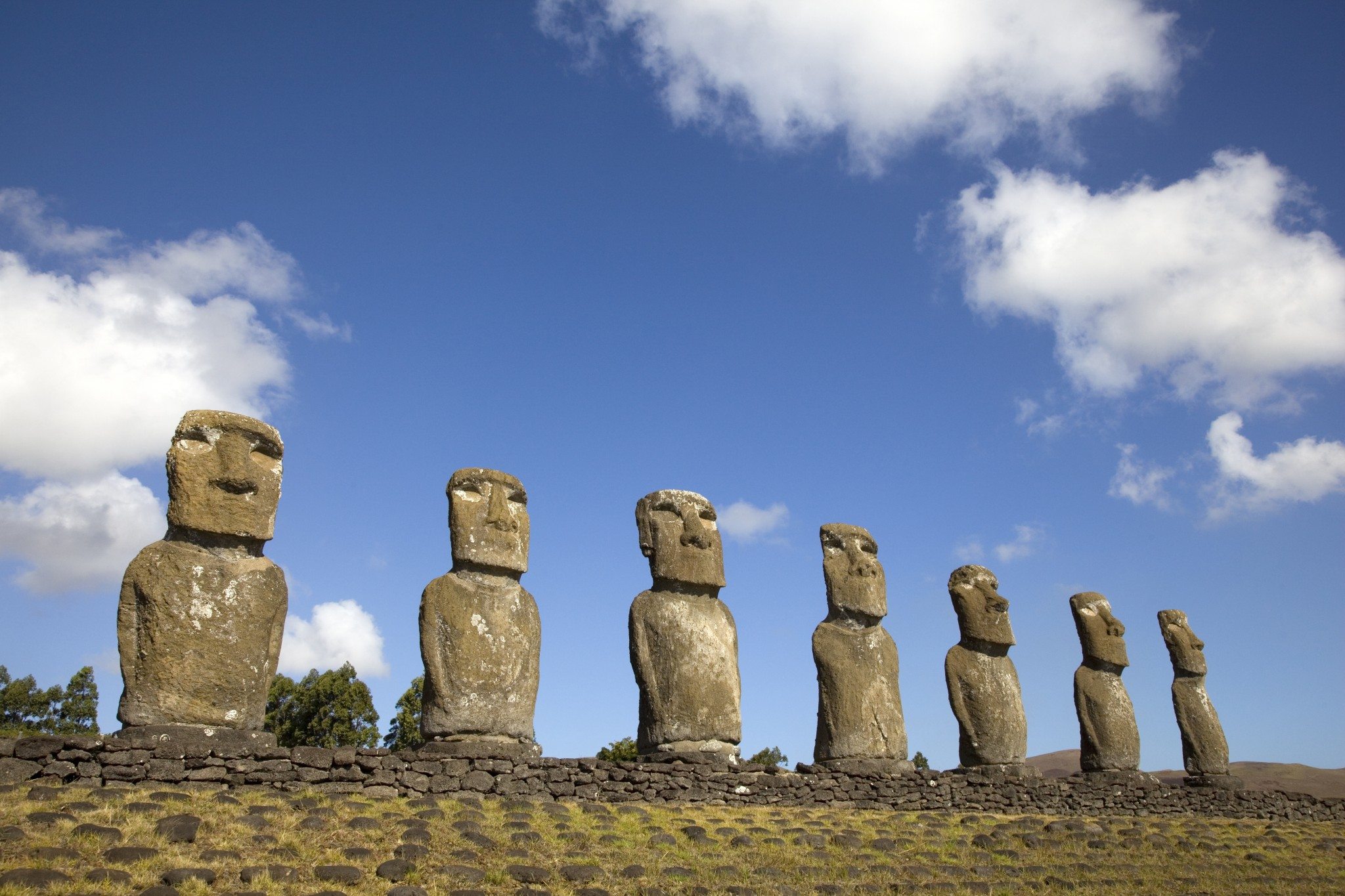 Monolithic sculptures at Easter Island