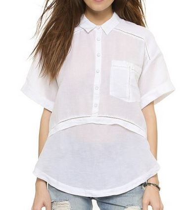 Free People Weekend Escape Button Down Blouse: I like layering and white blouses are excellent layering pieces