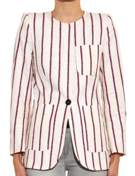 An indisputably striped jacket: Isabel Marant Etoile Jenny Striped Jacket in white