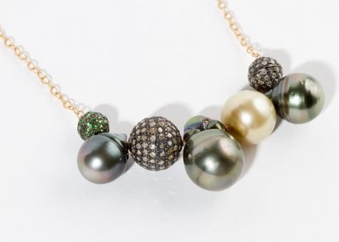 Samira 13 South Sea Pearl and Pave Diamond Necklace