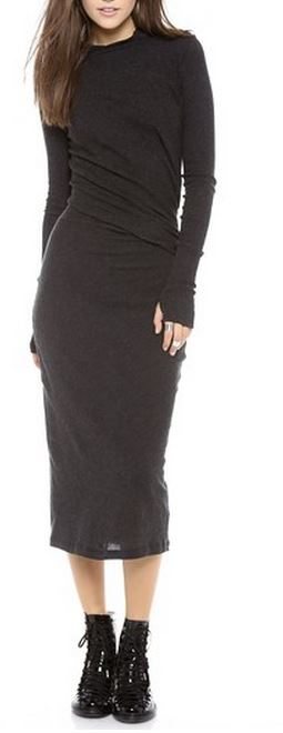Enza Costa Ruched Long Sleeve Dress 