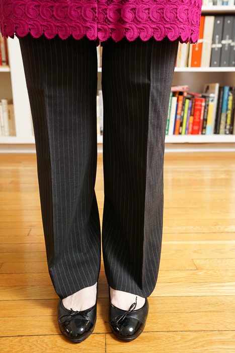 Pinstripe pants; click on the photo to enlarge