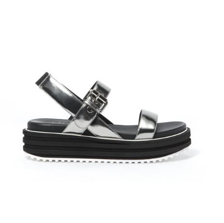 Aquatalia Wanette Sandal; also comes in patent leather red, black and blue PLUS a bronze metallic