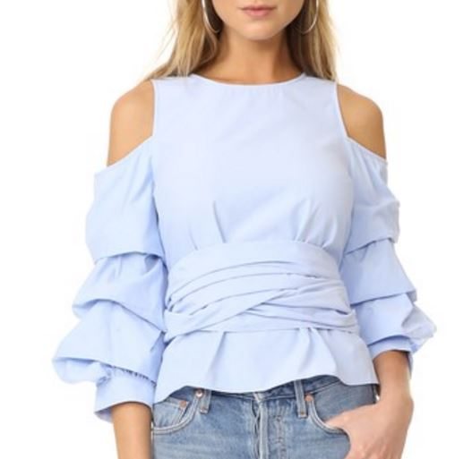 J.O.A. Cold Shoulder Ruffle Top from Shopbop
