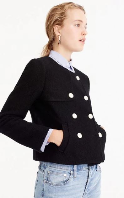 Cropped Jacket in Boiled Wool